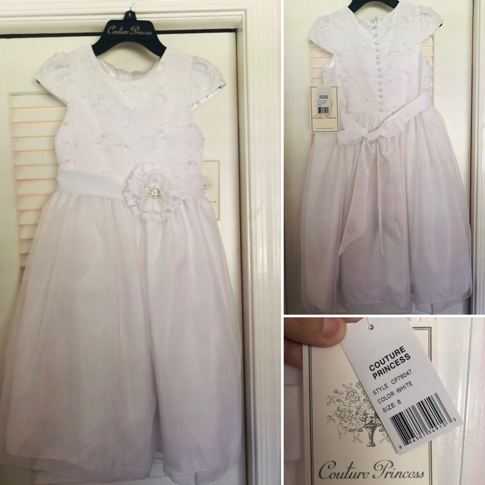 NWT Couture Princess white dress - size 8